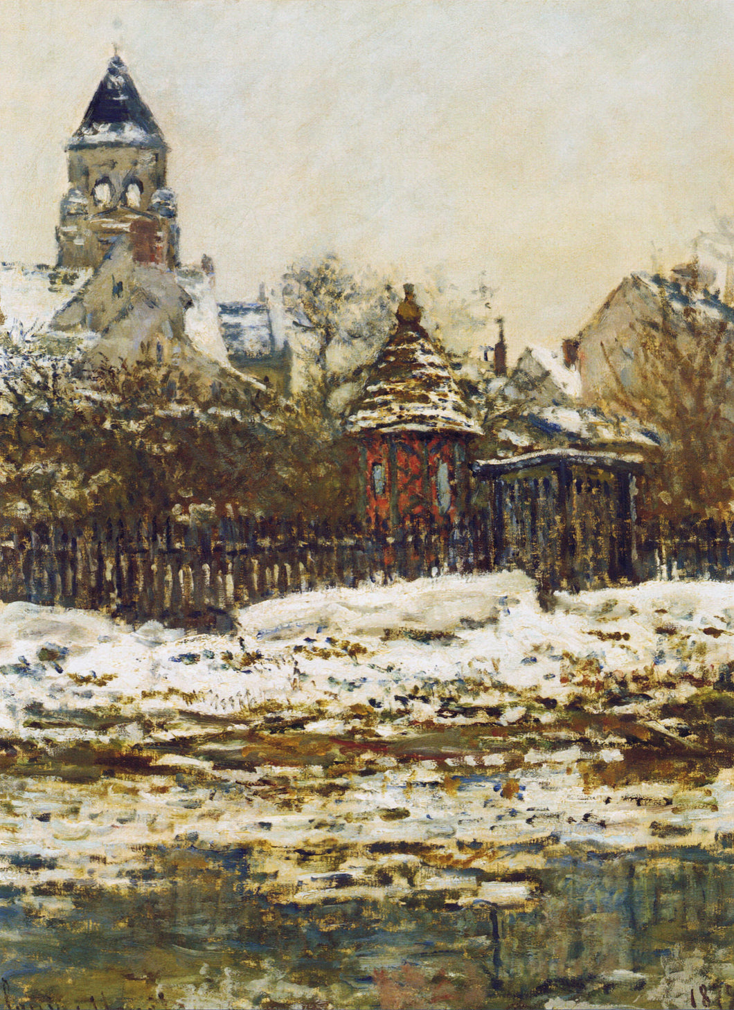 Vetheuil, a Igreja no inverno (Claude Monet) - Reprodução com Qualidade Museu