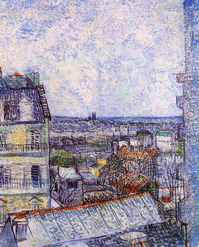 Vista da sala Vincents na Rue Lepic (Vincent Van Gogh) - Reprodução com Qualidade Museu