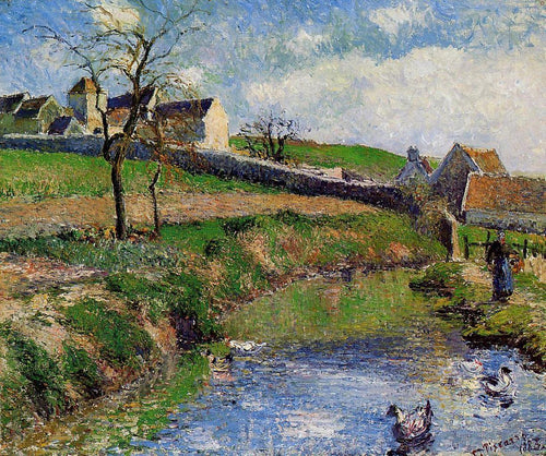 Vista de uma fazenda em Osny (Camille Pissarro) - Reprodução com Qualidade Museu