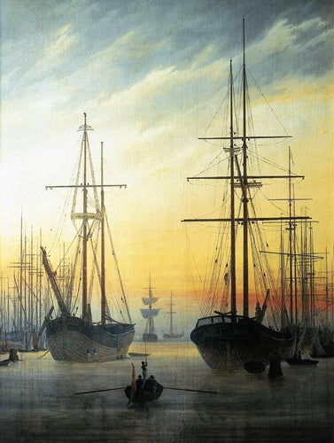 Vista de um porto (Caspar David Friedrich) - Reprodução com Qualidade Museu