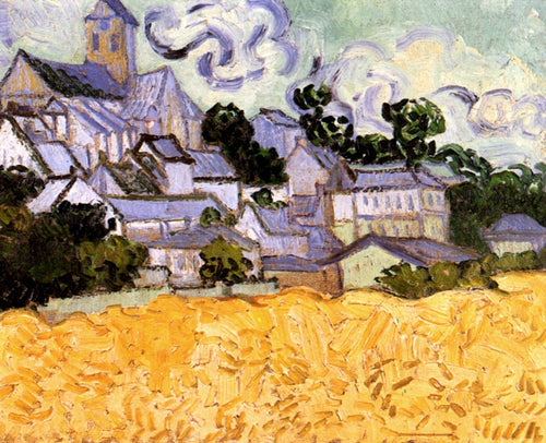Vista de Auvers com Igreja (Vincent Van Gogh) - Reprodução com Qualidade Museu