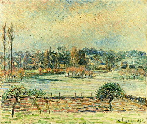 Vista da enchente de Bazincourt, efeito matinal (Camille Pissarro) - Reprodução com Qualidade Museu
