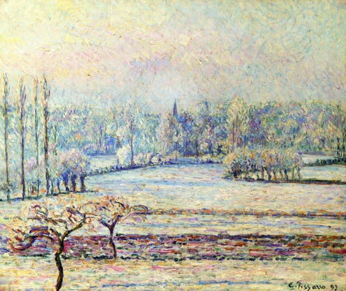 Vista de Bazincourt, Manhã Gélida (Camille Pissarro) - Reprodução com Qualidade Museu