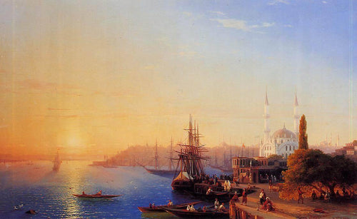 Vista de Constantinopla e do Bósforo (Ivan Aivazovsky) - Reprodução com Qualidade Museu