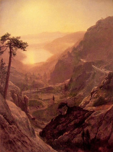 Vista do Lago Donner na Califórnia (Albert Bierstadt) - Reprodução com Qualidade Museu