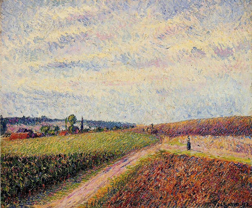 Vista de Eragny (Camille Pissarro) - Reprodução com Qualidade Museu