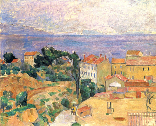 Vista de Lestaque (Paul Cézanne) - Reprodução com Qualidade Museu