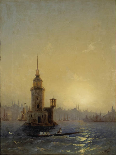 Vista da Torre Leandrovsk em Constantinopla (Ivan Aivazovsky) - Reprodução com Qualidade Museu