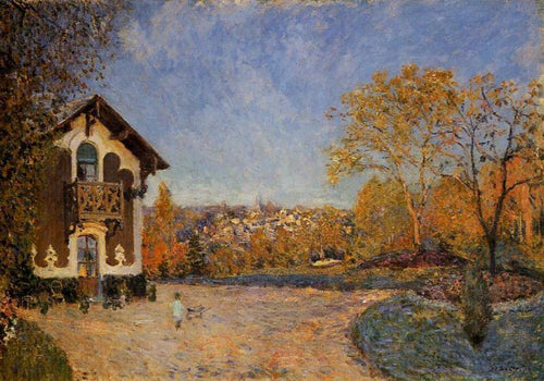 Vista de Marly Le Roi da casa em Coeur Colant (Alfred Sisley) - Reprodução com Qualidade Museu