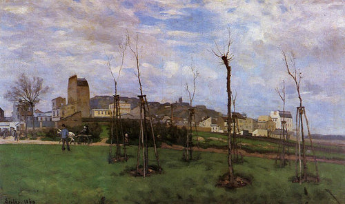 Vista de Montmartre da Cite Des Fleurs (Alfred Sisley) - Reprodução com Qualidade Museu