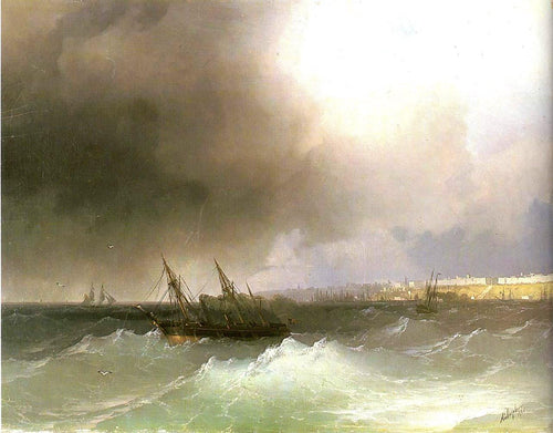Vista de Odessa do mar (Ivan Aivazovsky) - Reprodução com Qualidade Museu