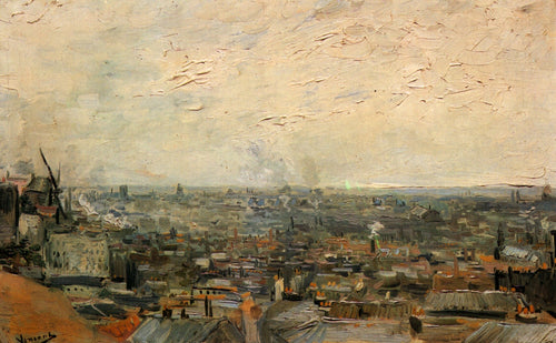 Vista de Paris de Montemartre (Vincent Van Gogh) - Reprodução com Qualidade Museu