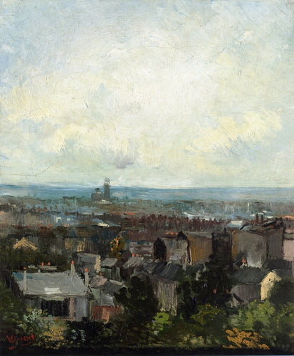 Vista de Paris perto de Montemartre (Vincent Van Gogh) - Reprodução com Qualidade Museu