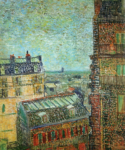 Vista de Paris a partir do quarto Vincents, na Rue Lepic (Vincent Van Gogh) - Reprodução com Qualidade Museu
