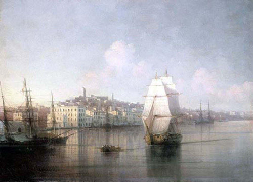 Vista da cidade à beira-mar (Ivan Aivazovsky) - Reprodução com Qualidade Museu