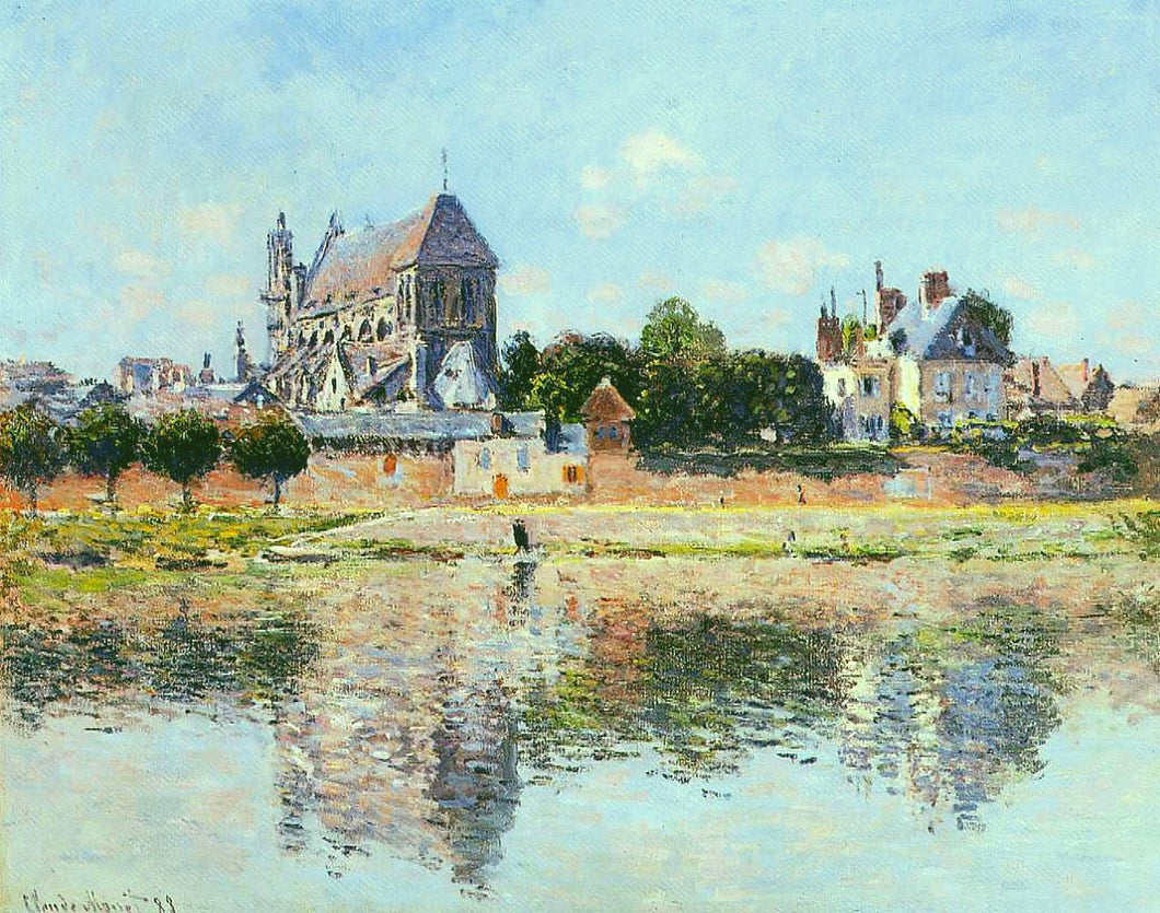 Vista da Igreja em Vernon (Claude Monet) - Reprodução com Qualidade Museu