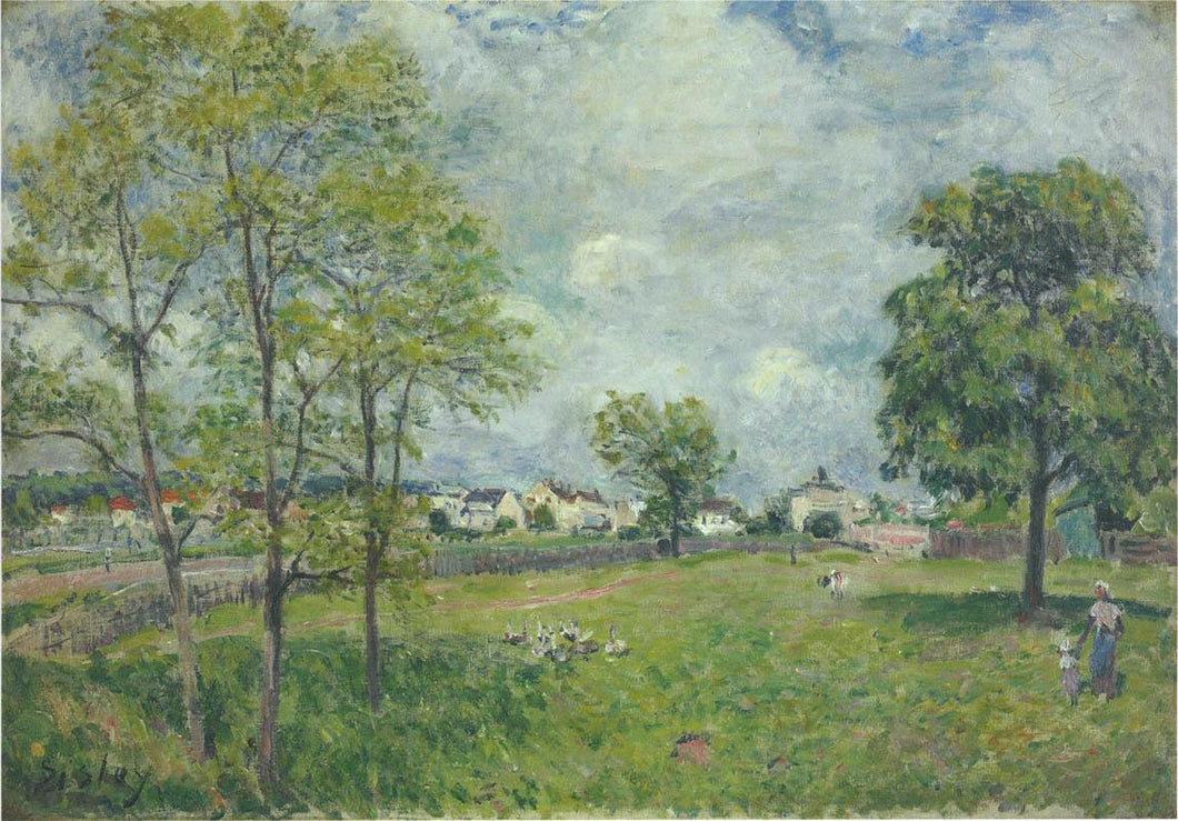 Vista da vila (Alfred Sisley) - Reprodução com Qualidade Museu