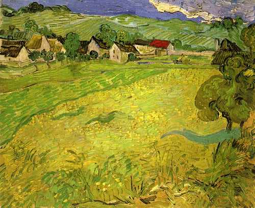 Vista de Vessenots perto de Auvers (Vincent Van Gogh) - Reprodução com Qualidade Museu