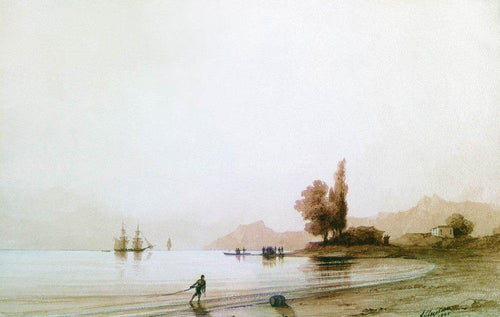 Vista na costa rochosa (Ivan Aivazovsky) - Reprodução com Qualidade Museu
