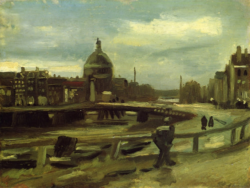 Vista no Singel em Amsterdã (Vincent Van Gogh) - Reprodução com Qualidade Museu