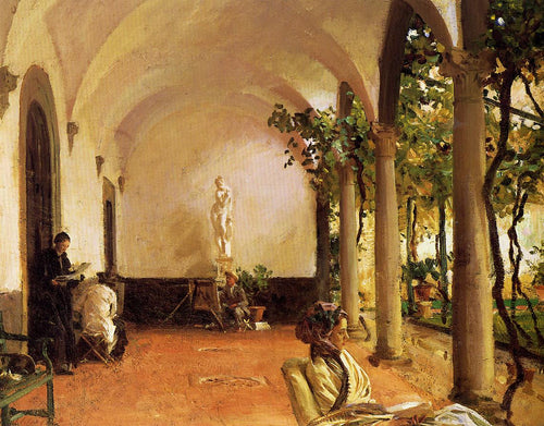 Villa Torre Galli, a Loggia (John Singer Sargent) - Reprodução com Qualidade Museu