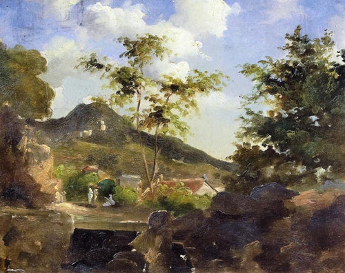 Aldeia no sopé de uma colina em Saint Thomas, Antilhas (Camille Pissarro) - Reprodução com Qualidade Museu