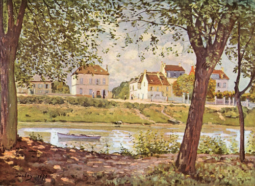 Aldeia nas margens do Sena (Alfred Sisley) - Reprodução com Qualidade Museu