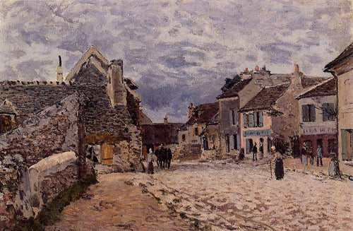 Village Street, Gray Weather (Alfred Sisley) - Reprodução com Qualidade Museu