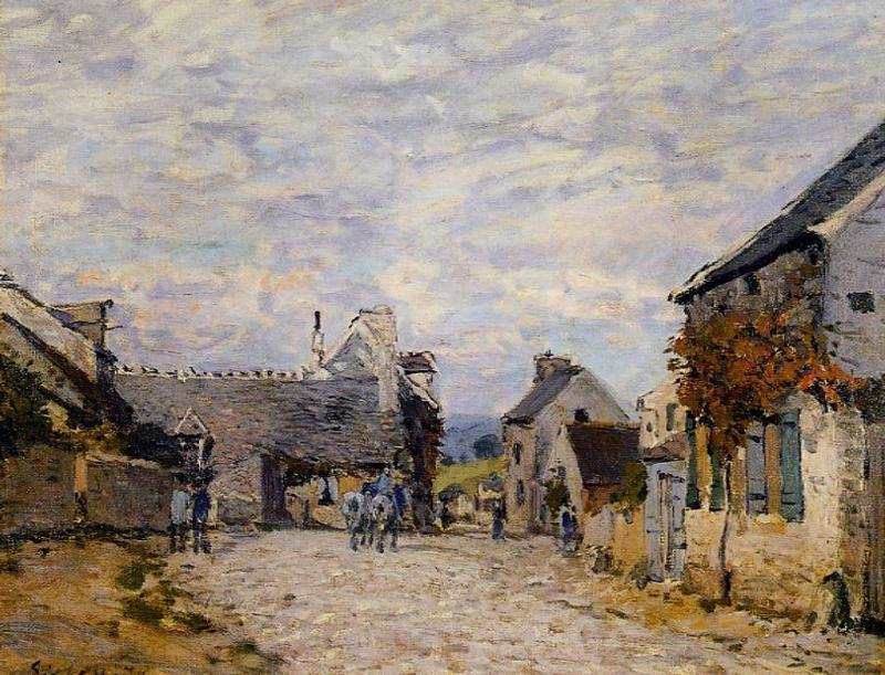 Village Street, Louveciennes (Alfred Sisley) - Reprodução com Qualidade Museu