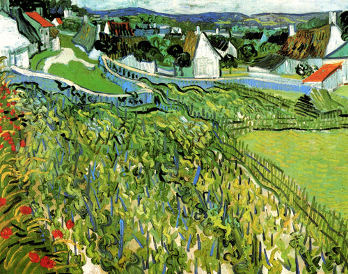 Vinhas com vista para Auvers (Vincent Van Gogh) - Reprodução com Qualidade Museu