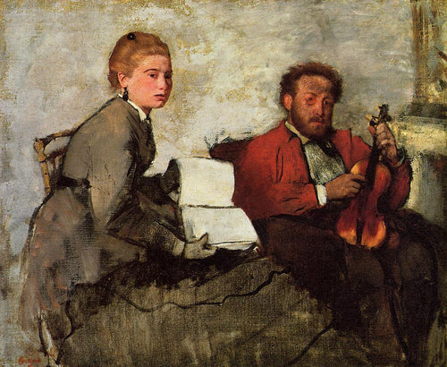 Violinista e mulher jovem (Edgar Degas) - Reprodução com Qualidade Museu