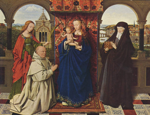 Virgem e filho com santos e doador
