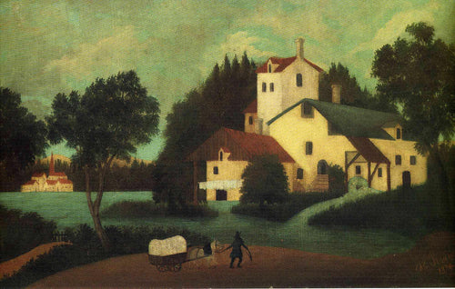 Vagão na frente do moinho (Henri Rousseau) - Reprodução com Qualidade Museu