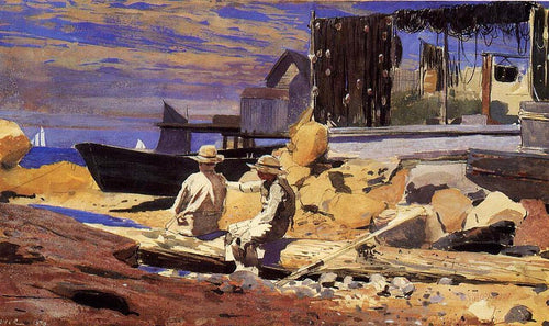 Esperando os barcos (Winslow Homer) - Reprodução com Qualidade Museu