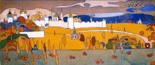 Cidade murada em paisagem de outono (Wassily Kandinsky) - Reprodução com Qualidade Museu