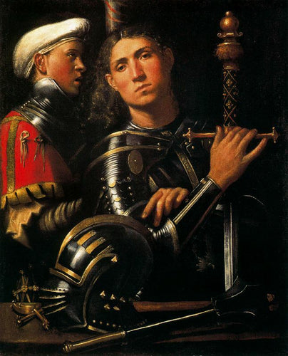 Guerreiro com noivo (Giorgione) - Reprodução com Qualidade Museu