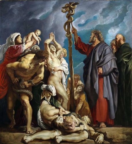 Moisés e a Serpente de Bronze (Peter Paul Rubens) - Reprodução com Qualidade Museu