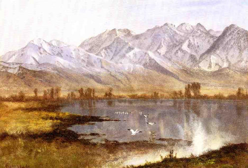 Montanhas Wassatch, Utah (Albert Bierstadt) - Reprodução com Qualidade Museu