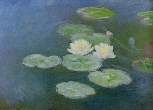Efeito noite nenúfares (Claude Monet) - Reprodução com Qualidade Museu