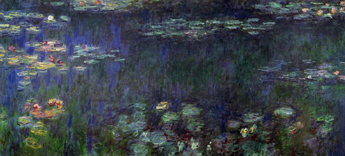 Nenúfares, Reflexo Verde - Metade Esquerda (Claude Monet) - Reprodução com Qualidade Museu