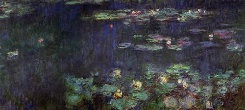 Lírios Aquáticos Reflexo Verde Metade Direita (Claude Monet) - Reprodução com Qualidade Museu