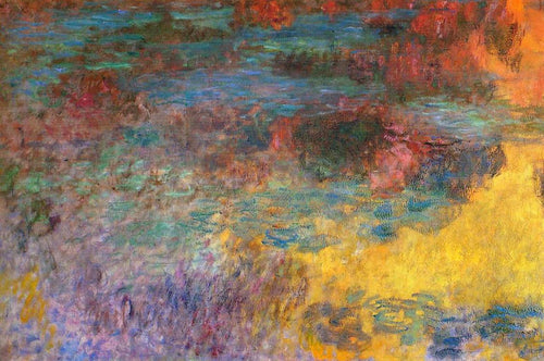 Water Lily Pond, Evening - Painel esquerdo (Claude Monet) - Reprodução com Qualidade Museu