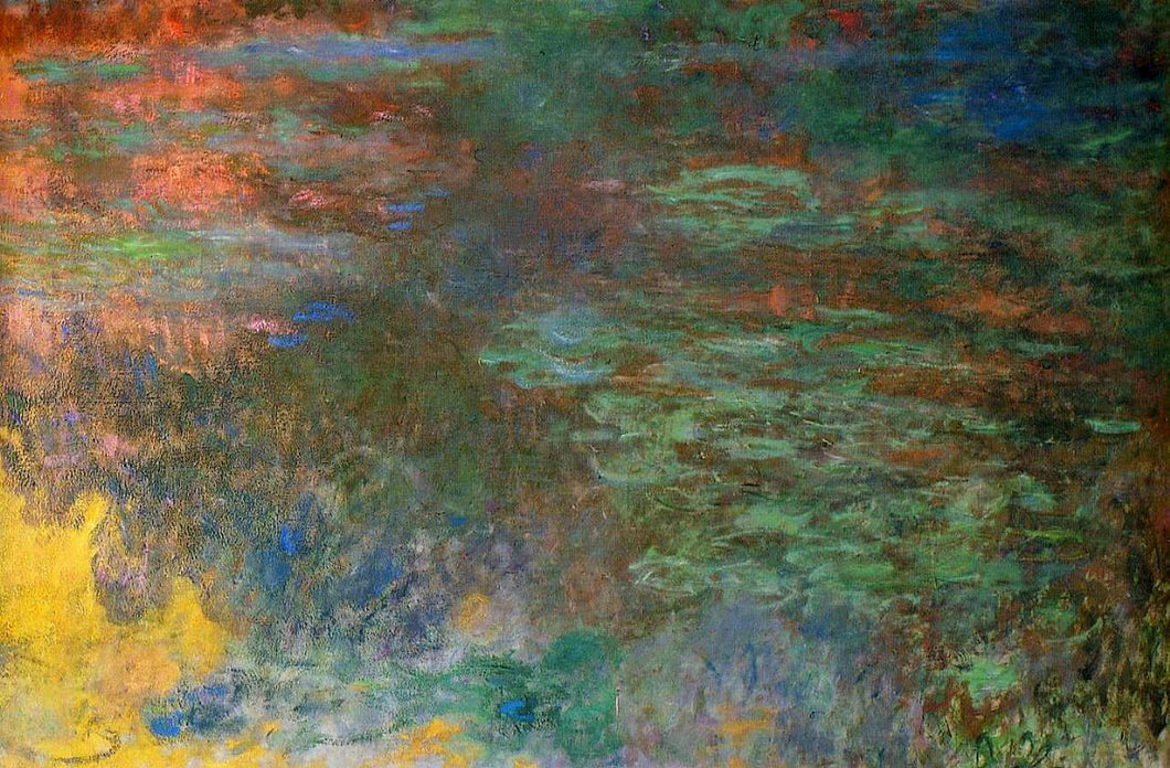 Water Lily Pond, Evening - Painel Direito (Claude Monet) - Reprodução com Qualidade Museu