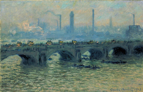 Ponte Waterloo, efeito do sol (Claude Monet) - Reprodução com Qualidade Museu