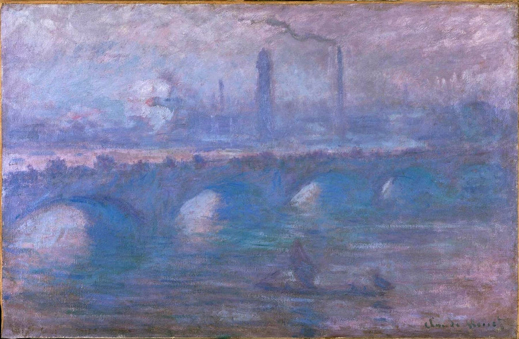 Ponte Waterloo, Manhã Nebulosa (Claude Monet) - Reprodução com Qualidade Museu