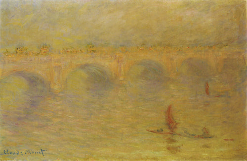 Ponte Waterloo, efeito da luz solar (Claude Monet) - Reprodução com Qualidade Museu