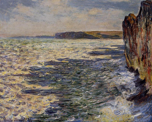 Ondas e rochas em Pourville (Claude Monet) - Reprodução com Qualidade Museu