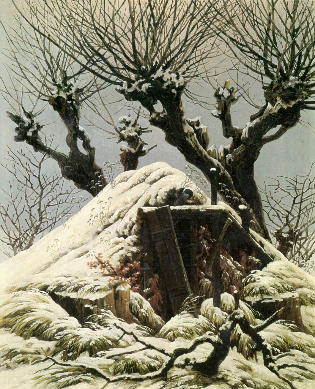 Árvores na neve (Caspar David Friedrich) - Reprodução com Qualidade Museu