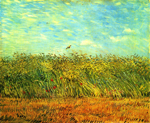 Campo de trigo com cotovia (Vincent Van Gogh) - Reprodução com Qualidade Museu