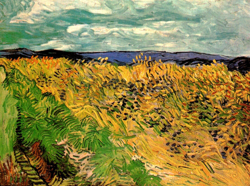 Campo de trigo com flores (Vincent Van Gogh) - Reprodução com Qualidade Museu